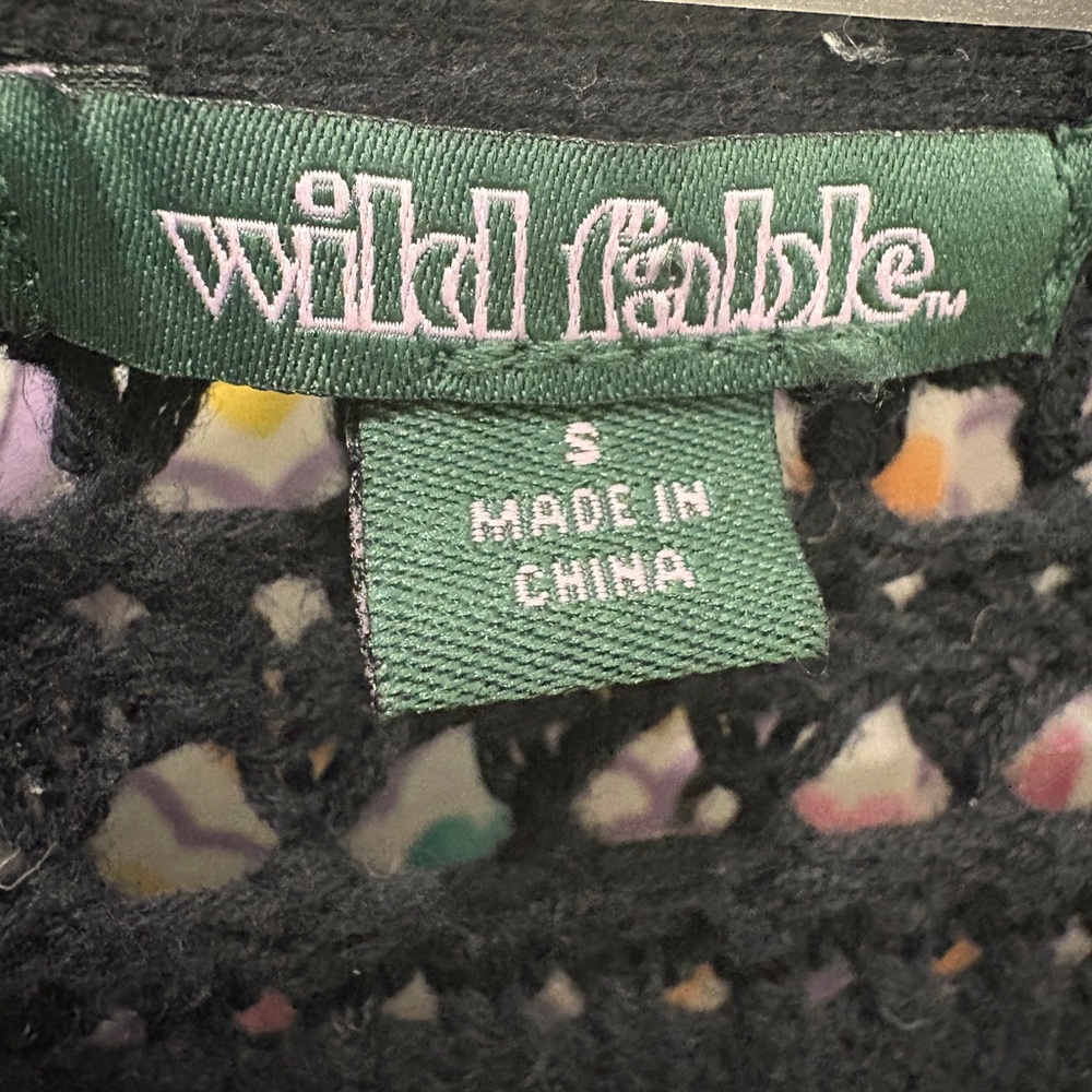 Granny Square Open Cardigan Crochet Sweater - Floral Sz. SM – Wild Fable 🖤✨ - Picture 8 of 13